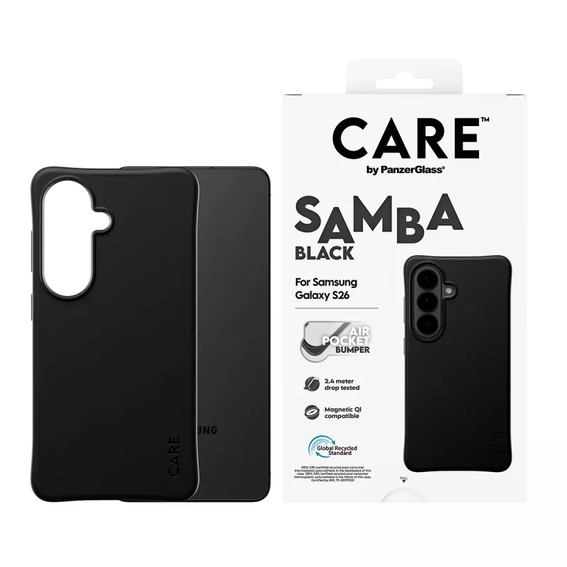 PanzerGlass CARE™ by ® Samba ümbris Must w. Qi Samsung Galaxy S26
