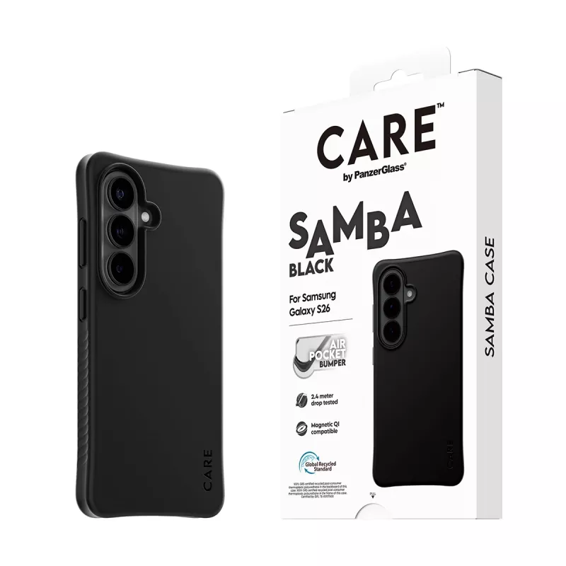 PanzerGlass CARE™ by ® Samba ümbris Must w. Qi Samsung Galaxy S26