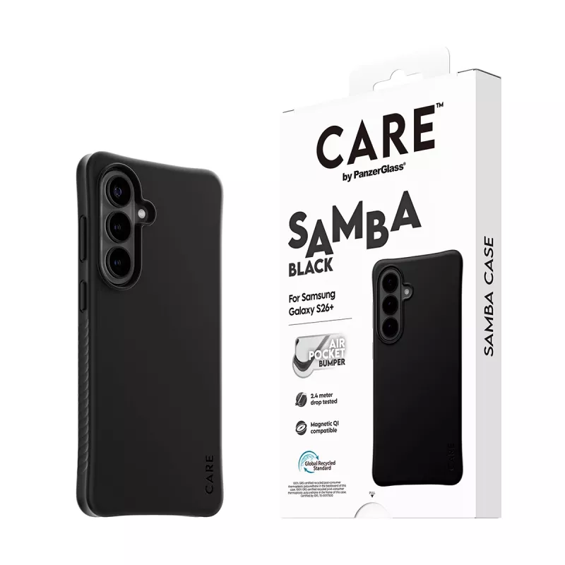 PanzerGlass CARE™ by ® Samba ümbris Must Qi-ga Samsung Galaxy S26+