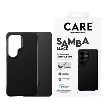 PanzerGlass CARE™ by ® Samba ümbris Must, Qi-ga Samsung Galaxy S26 Ultra