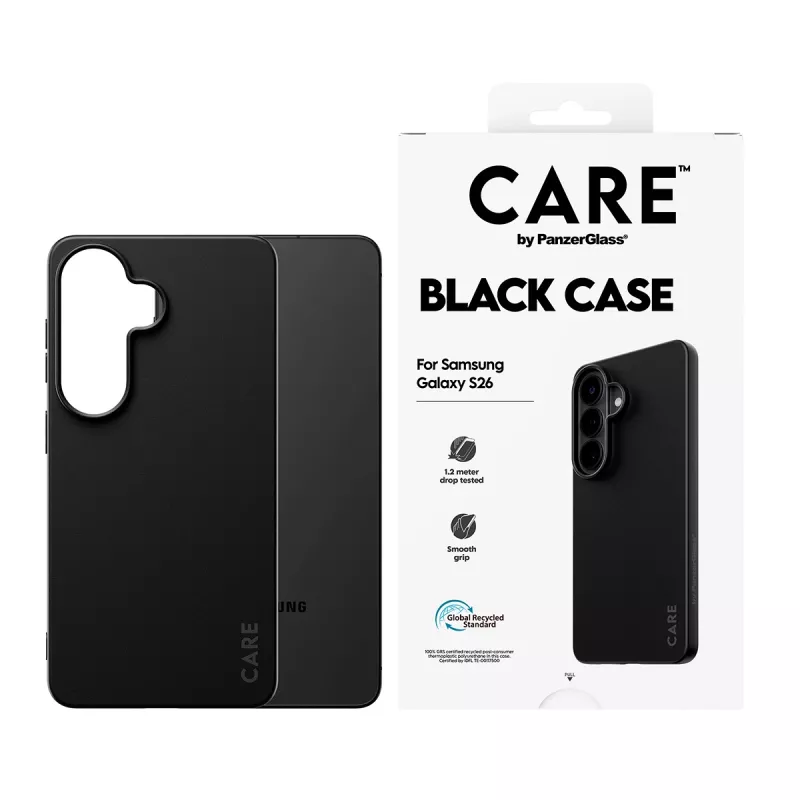 Kaitsev TPU-ümbris PanzerGlass CARE™ Samsung Galaxy S26-le — Must