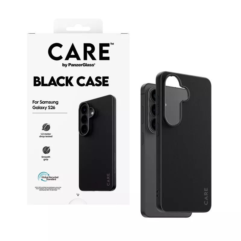 Kaitsev TPU-ümbris PanzerGlass CARE™ Samsung Galaxy S26-le — Must