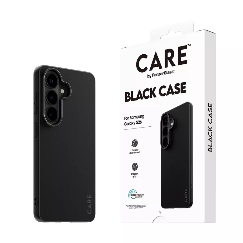 Kaitsev TPU-ümbris PanzerGlass CARE™ Samsung Galaxy S26-le — Must