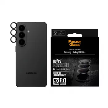 Kaameraobjektiivi kaitsja PanzerGlass Hoops Ceramic II Samsung Galaxy S26 / S26+ jaoks, karastatud klaas, silikoon, läbipaistev