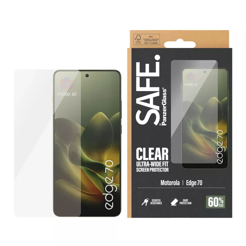 PanzerGlass SAFE. by ® ekraanikaitse Motorola Edge 70 | Ülilai sobivus
