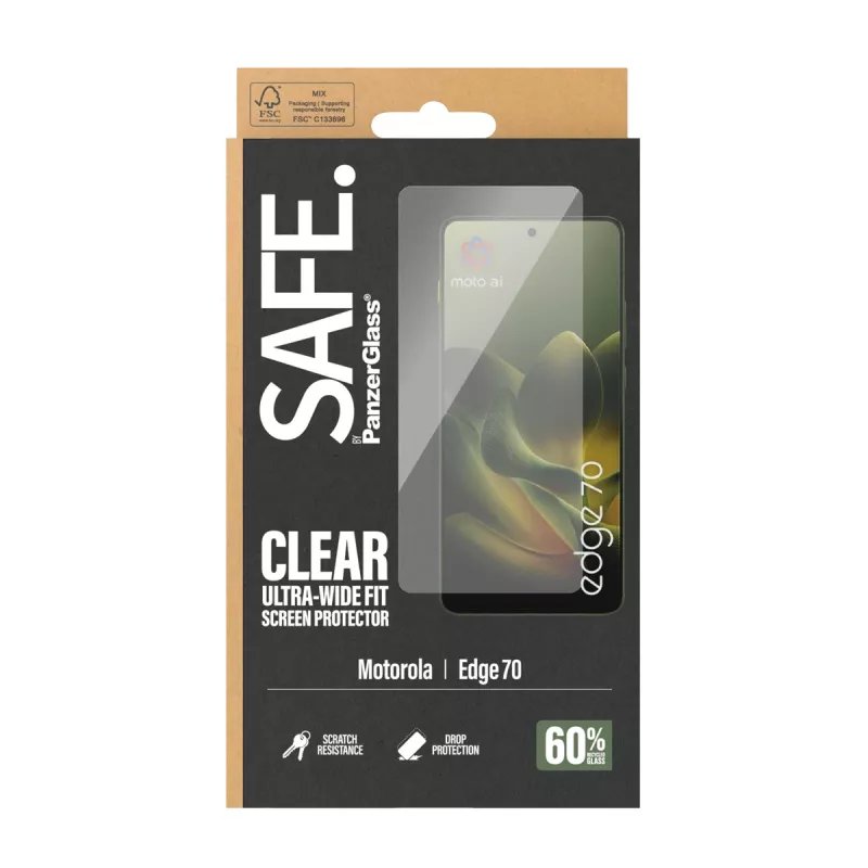 PanzerGlass SAFE. by ® ekraanikaitse Motorola Edge 70 | Ülilai sobivus