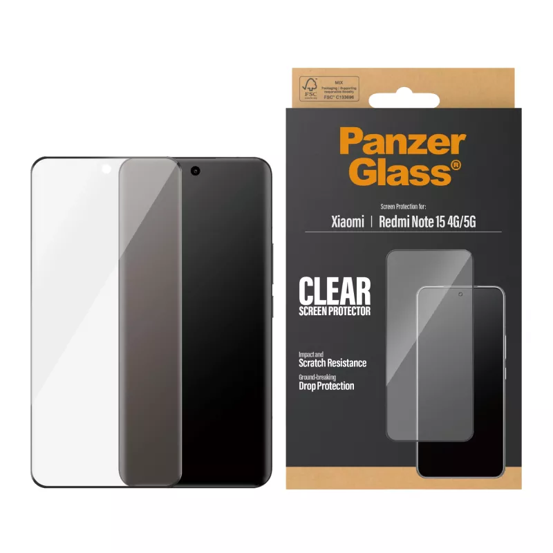 PanzerGlass® ekraanikaitse Xiaomi Redmi Note 15 4G | 5G | Ultra-Wide Fit