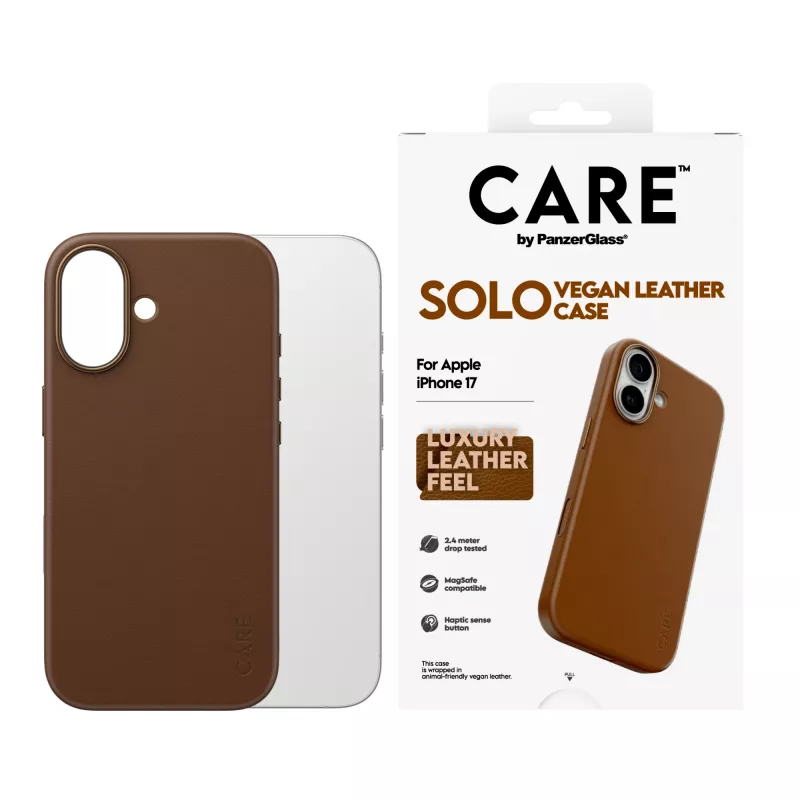 Kaitsev ümbris PanzerGlass CARE Solo iPhone 17-le, pruun