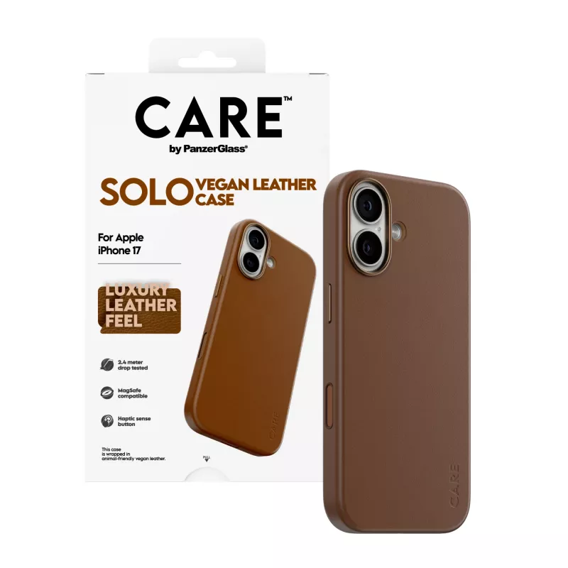 Kaitsev ümbris PanzerGlass CARE Solo iPhone 17-le, pruun