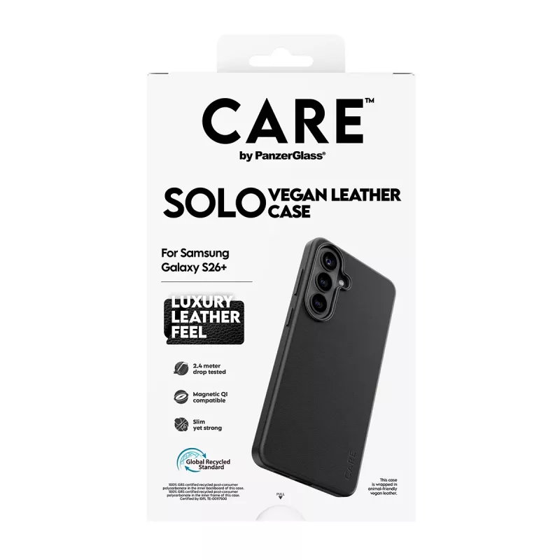 Telefoni ümbris PanzerGlass CARE Solo ümbris Samsung Galaxy S26+ jaoks — Must, ühildub Galaxy S26+ mudeliga