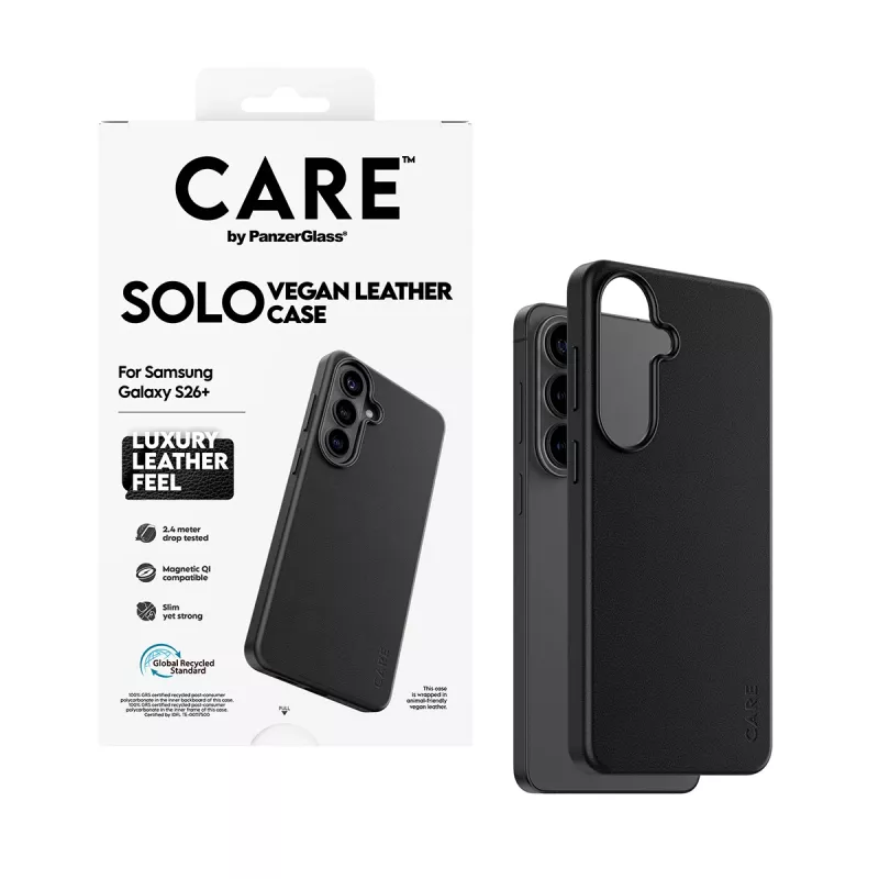 Telefoni ümbris PanzerGlass CARE Solo ümbris Samsung Galaxy S26+ jaoks — Must, ühildub Galaxy S26+ mudeliga