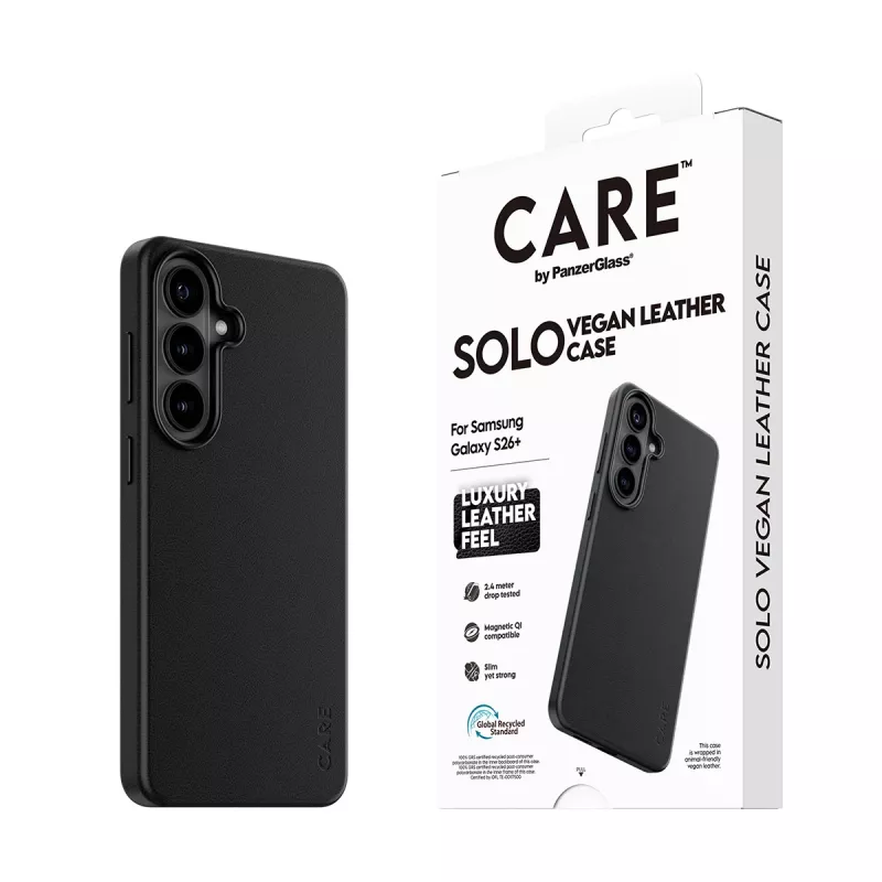 Telefoni ümbris PanzerGlass CARE Solo ümbris Samsung Galaxy S26+ jaoks — Must, ühildub Galaxy S26+ mudeliga