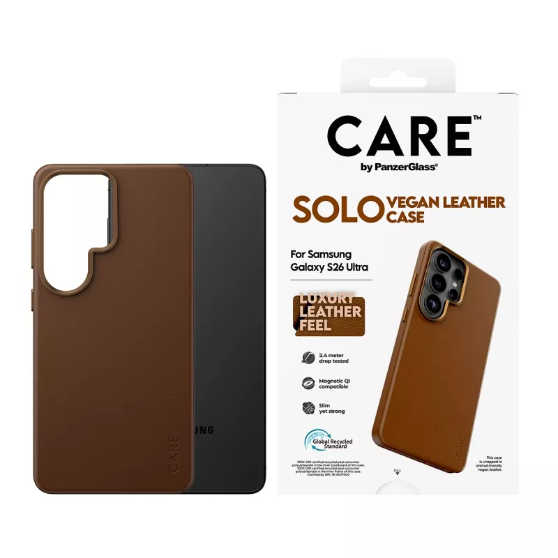 PanzerGlass CARE™ by ® Solo ümbris pruun Qi-ga Samsung Galaxy S26 Ultra