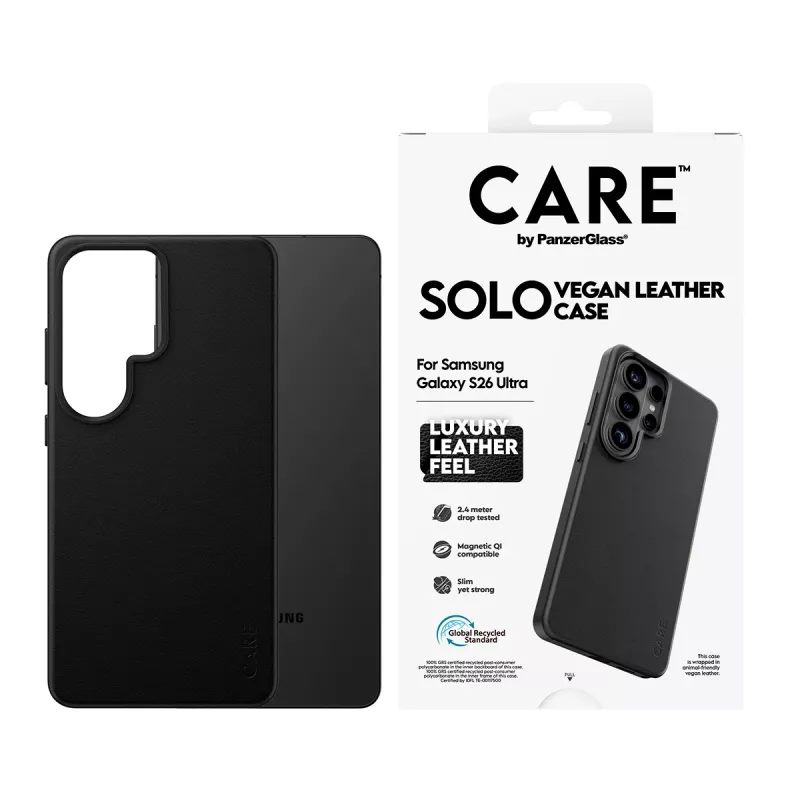 PanzerGlass CARE Solo kate ümbris Samsung Galaxy S26 Ultra jaoks, must, Qi-ühilduv