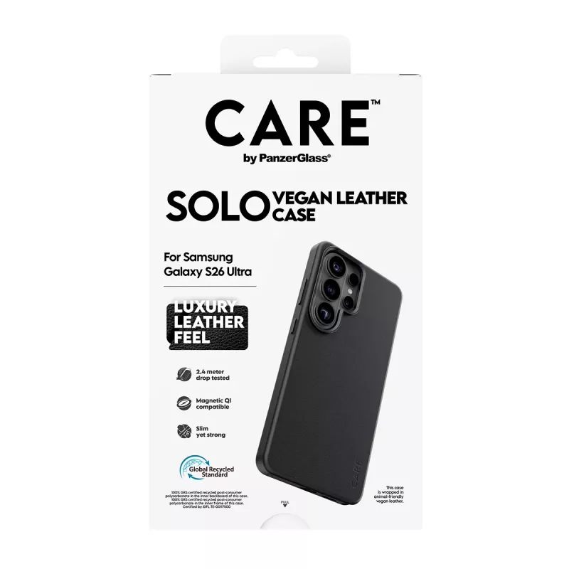 PanzerGlass CARE Solo kate ümbris Samsung Galaxy S26 Ultra jaoks, must, Qi-ühilduv