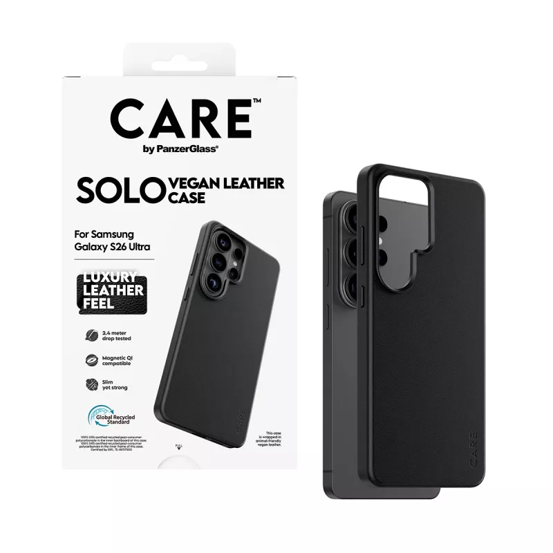 PanzerGlass CARE Solo kate ümbris Samsung Galaxy S26 Ultra jaoks, must, Qi-ühilduv