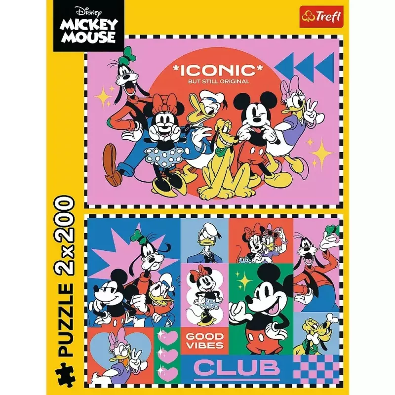 Pusle TREFL Puzzle 2x200 tükki “Aeg sõpradega Miki Donald” — 2 puslet, igaühes 200 tk