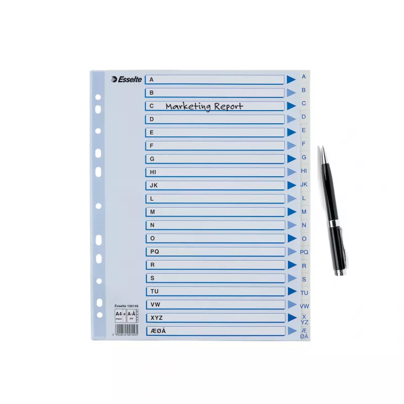 Esselte 100149 registriindeks Polüpropüleen (PP) Valge