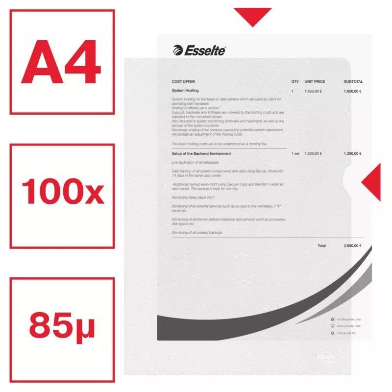 Esselte Essential Folder A4, 30% tarbimiseelset taaskasutatud plasti