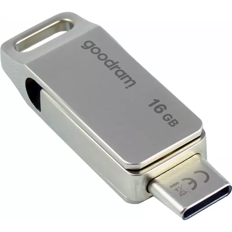 Goodram ODA3 USB-mälupulk 16 GB USB Type-A / USB USB-C 3.2 Gen 1 (3.1 Gen 1) Hõbedane