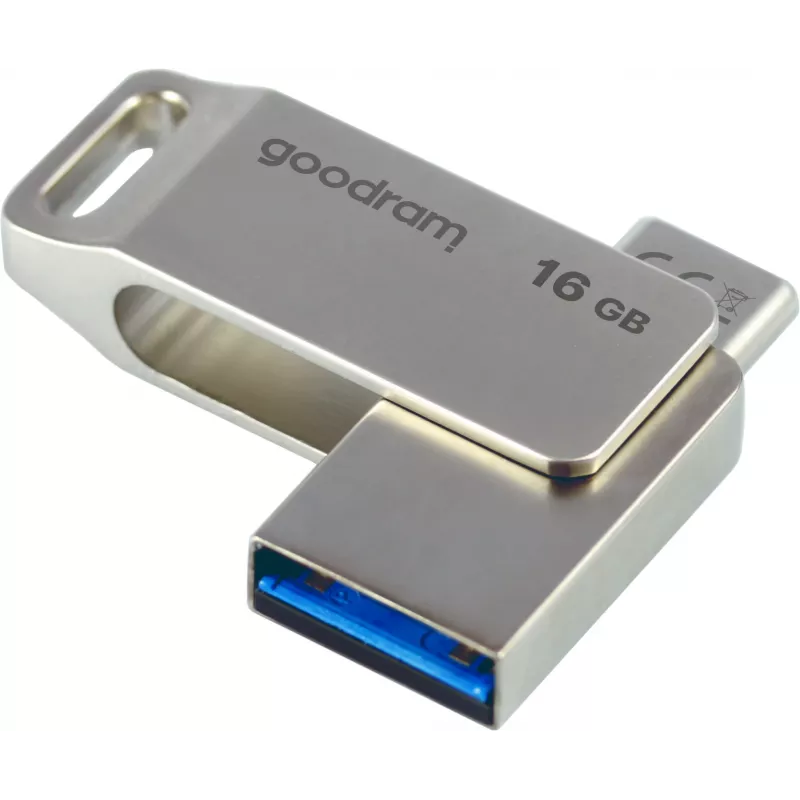 Goodram ODA3 USB-mälupulk 16 GB USB Type-A / USB USB-C 3.2 Gen 1 (3.1 Gen 1) Hõbedane