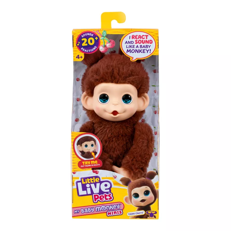 Moose Toys Little Live Pets My Baby Monkey 'Chikki Cherry', poiss/tüdruk, 2 a, heliga