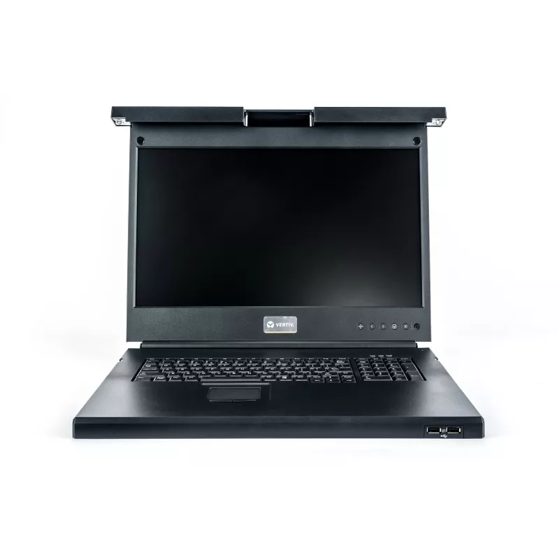 Vertiv Avocent LCD lokaalne riiulijuurdepääsukonsool, 8P KVM, 8 kaablit, USB KB-GER