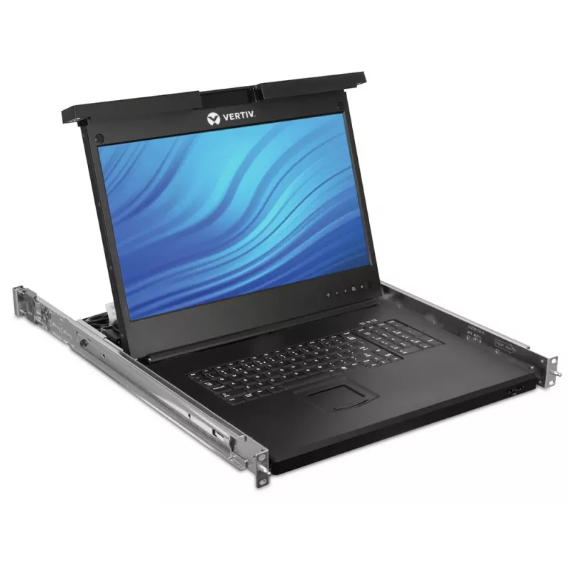 Vertiv Avocent LCD lokaalne riiulijuurdepääsukonsool, 8P KVM, 8 kaablit, USB KB-GER