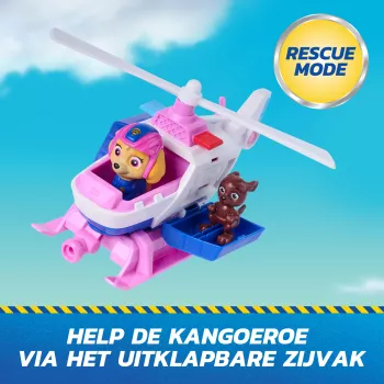 PAW Patrol: Otsing ja pääste, Skye päästehelikopter 2 figuuriga, kangelashelikopteri mänguasi tagasitõmbamistoiminguga, laste mänguasjad poistele ja tüdrukutele alates 3. eluaastast
