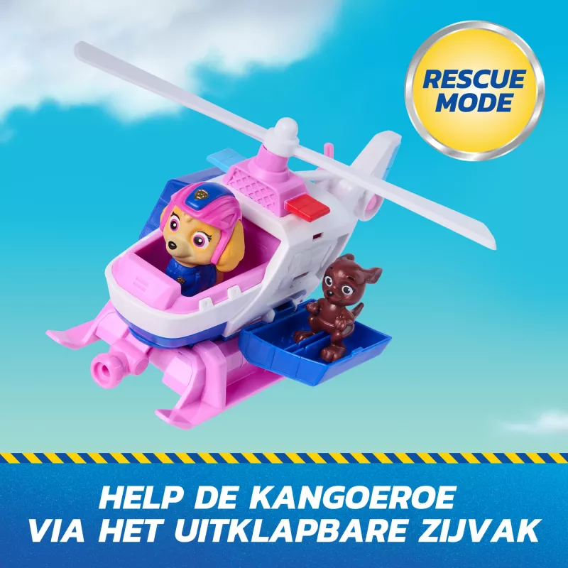 PAW Patrol: Otsing ja pääste, Skye päästehelikopter 2 figuuriga, kangelashelikopteri mänguasi tagasitõmbamistoiminguga, laste mänguasjad poistele ja tüdrukutele alates 3. eluaastast