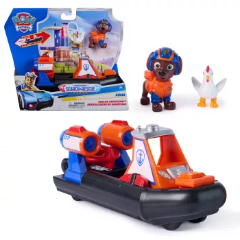 PAW Patrol : Search & Rescue, Zuma pääste hõljukveesõiduk, 2 figuuriga, mängupaat tagasitõmbe- ja stardifunktsiooniga, laste mänguasjad poistele ja tüdrukutele alates 3. eluaastast