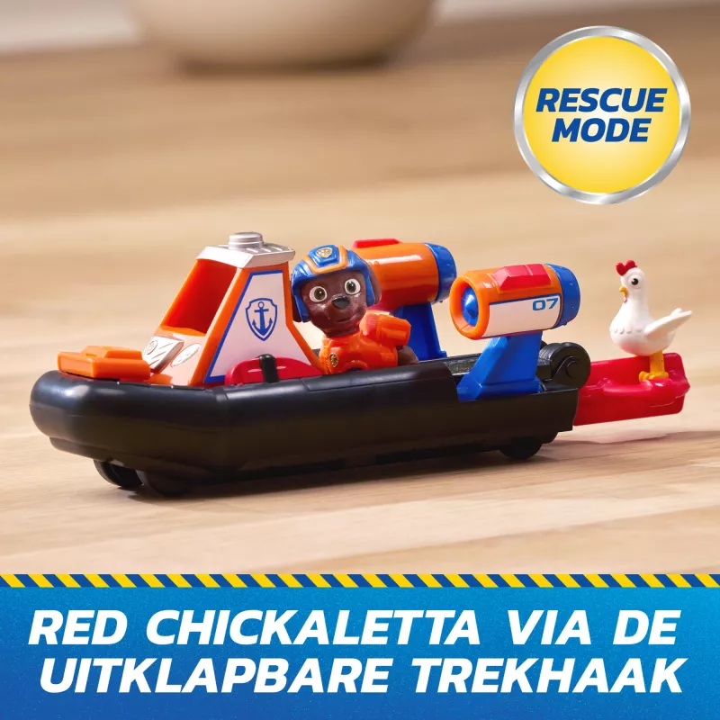PAW Patrol : Search & Rescue, Zuma pääste hõljukveesõiduk, 2 figuuriga, mängupaat tagasitõmbe- ja stardifunktsiooniga, laste mänguasjad poistele ja tüdrukutele alates 3. eluaastast