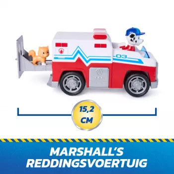 PAW Patrol: Search & Rescue, Marshall Rescue Responder sõiduk 2 figuuriga, mänguauto tagasitõmbeaktsiooniga, laste mänguasjad poistele ja tüdrukutele vanuses 3+