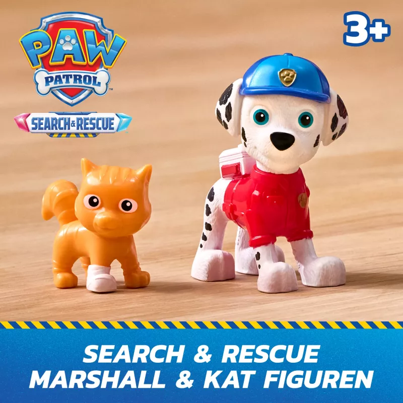 PAW Patrol: Search & Rescue, Marshall Rescue Responder sõiduk 2 figuuriga, mänguauto tagasitõmbeaktsiooniga, laste mänguasjad poistele ja tüdrukutele vanuses 3+