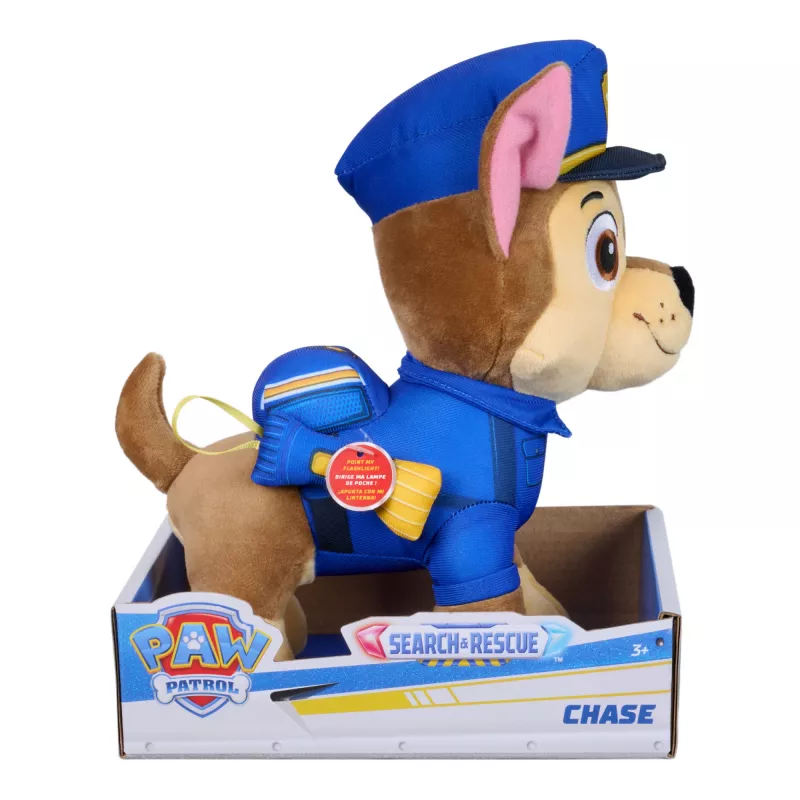PAW Patrol : Search and Rescue Chase, kaisukas koos taskulambi tarvikuga, eelkooliealiste mänguasjad, lastemänguasjad poistele ja tüdrukutele, alates 3. eluaastast, 10”