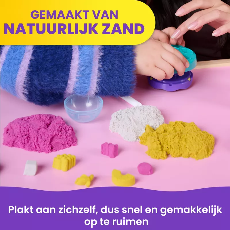 Kinetic Sand, Smoothie Mixer mängukomplekt, lihavõttekorvi täitematerjalid, sisaldab 14 untsi vormitavat mänguliiva, tööriistu ja pulgakommi vormi, mängutoit