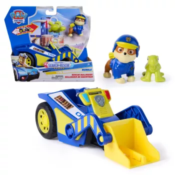Käpapatrull : Search & Rescue, Rubble Rescue Bulldozer sõiduk koos 2 figuuriga, politseiauto tagasitõmbeaktsiooniga, laste mänguasjad poistele ja tüdrukutele vanuses 3+