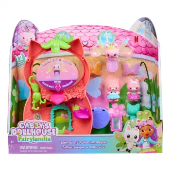 Gabby's Dollhouse Fairylandia, Kitty Fairy’s Flutter-riffic Playset 12 osaga ja eksklusiivse Flutter-riffic sõrmusega, laste mänguasjad tüdrukutele ja poistele alates 3. eluaastast