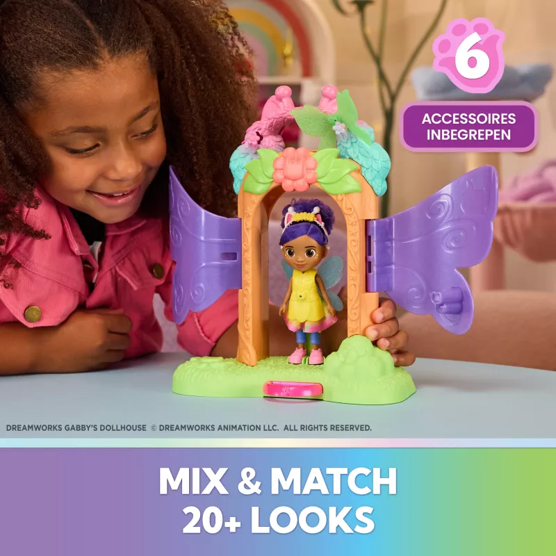 Gabby's Dollhouse Fairylandia, haldjamaagiline paljastusmängukomplekt koos muundamisfunktsiooni ja nukumaja tarvikutega, laste mänguasjad tüdrukutele ja poistele alates 3. eluaastast