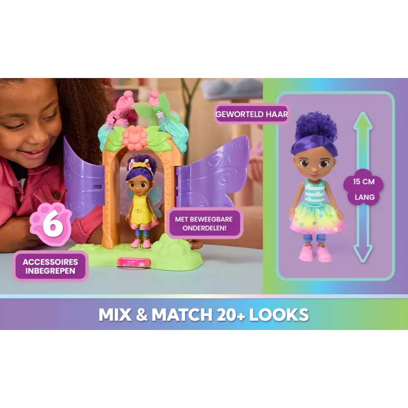 Gabby's Dollhouse Fairylandia, haldjamaagiline paljastusmängukomplekt koos muundamisfunktsiooni ja nukumaja tarvikutega, laste mänguasjad tüdrukutele ja poistele alates 3. eluaastast