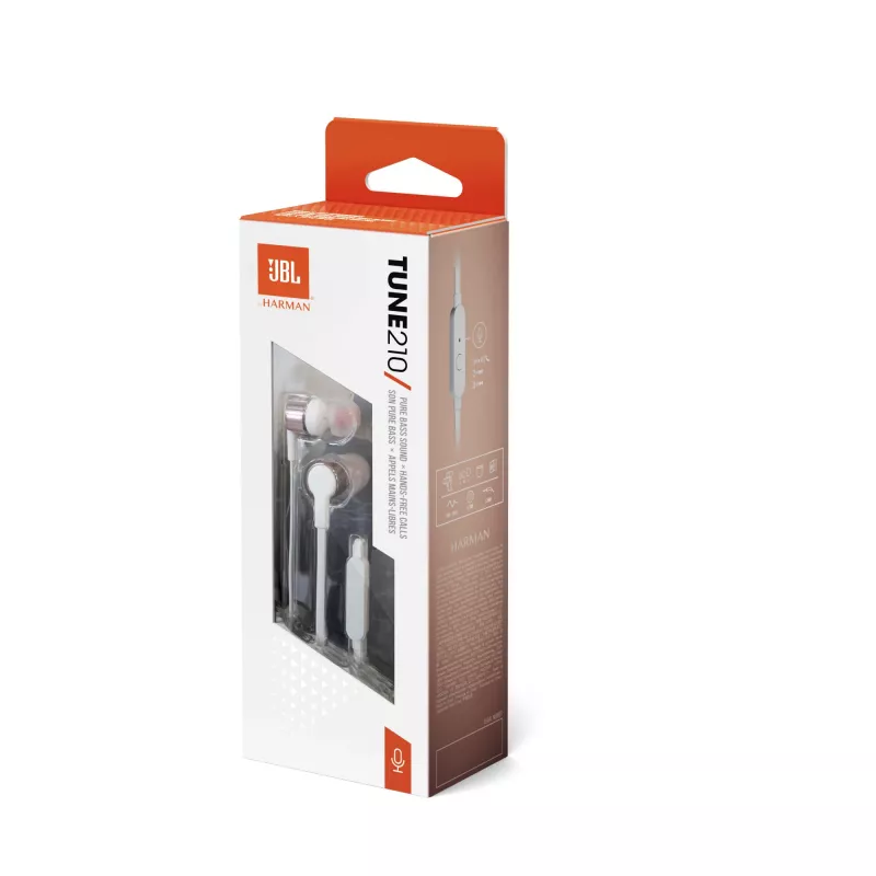JBL Tune 210 ROSE GOALD, juhtmega, 20 - 20000 Hz, muusika, peakomplekt, roosakuldne