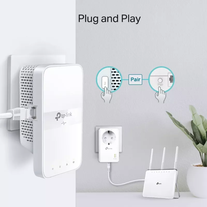 TP-Link TL-WPA7617 KIT 1200 Mbit/s Ethernet LAN Wi-Fi Valge 2 tk