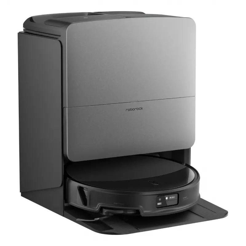 Robotvacuum Roborock SAROS 20X — ümmargune, 0,259 l tolmumahuti, 6400 mAh, 200 min tööaeg, baas 2,5 l tolmuga, mopipesu, must