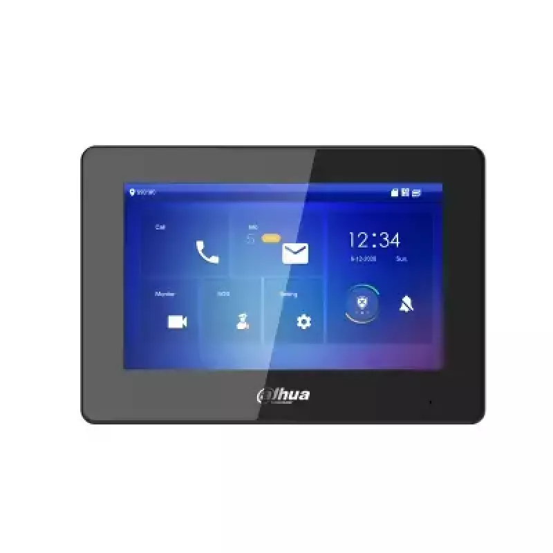 Ekraan Dahua VTH5422HB — Sisemonitori ekraan, 12V DC, 6 W tüüpiline, Ethernet 10/100 Mbps, must