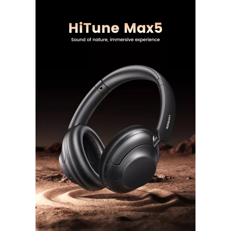 Ugreen HiTune Max5 Peakomplekt Juhtmega ja juhtmevaba Peapael Kõned/Muusika Bluetooth Must
