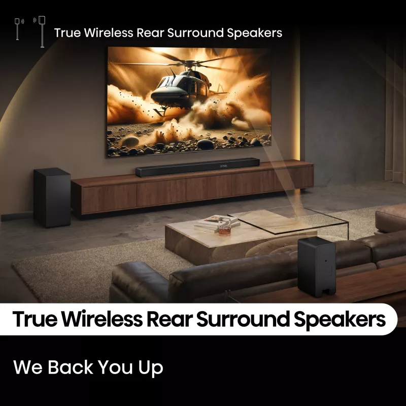 Soundbar Hisense AX5140Q 5.1.4 Dolby Atmos, 600 W RMS, juhtmevaba bassikõlar 280 W, must