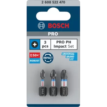 Kruvikeeraja otsakute komplekt Bosch Phillips 3-osaline 2608522470