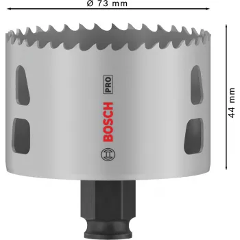 Bosch PRO Multi Material PC Plus, 44/73 mm, üksik, puur, kipsplaat, metall, värviline metall, plast, pehme puit, must, hall, koobalt-teras, koobalt-sulamist kiirlõiketeras (HSS-Co)