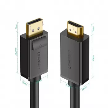 Ugreen 10202 videokaabli adapter 2 m DisplayPort HDMI must