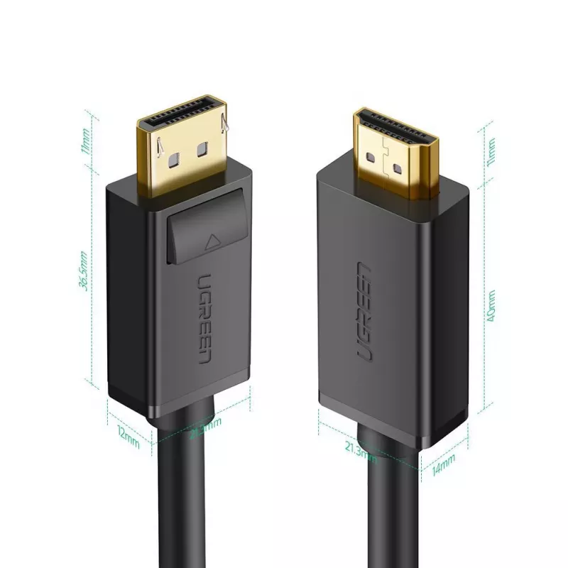 Ugreen 10202 videokaabli adapter 2 m DisplayPort HDMI must